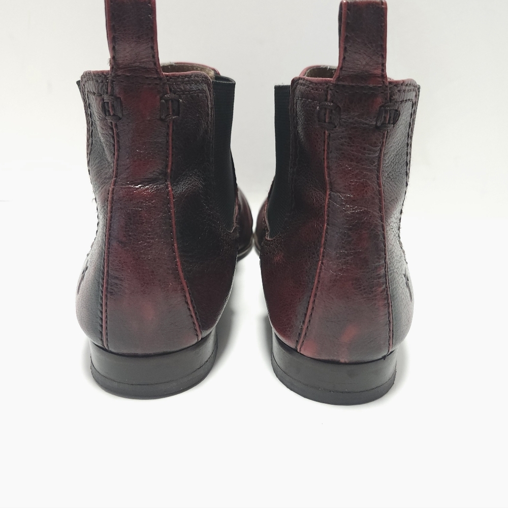 Frye Jillian Chelsea Womens Ankle Boots Size 8 M Oxblood Slip On Vintage Patina - Picture 7 of 10